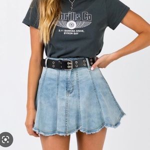 Princess Polly Jaz Denim Mini Flare Skirt